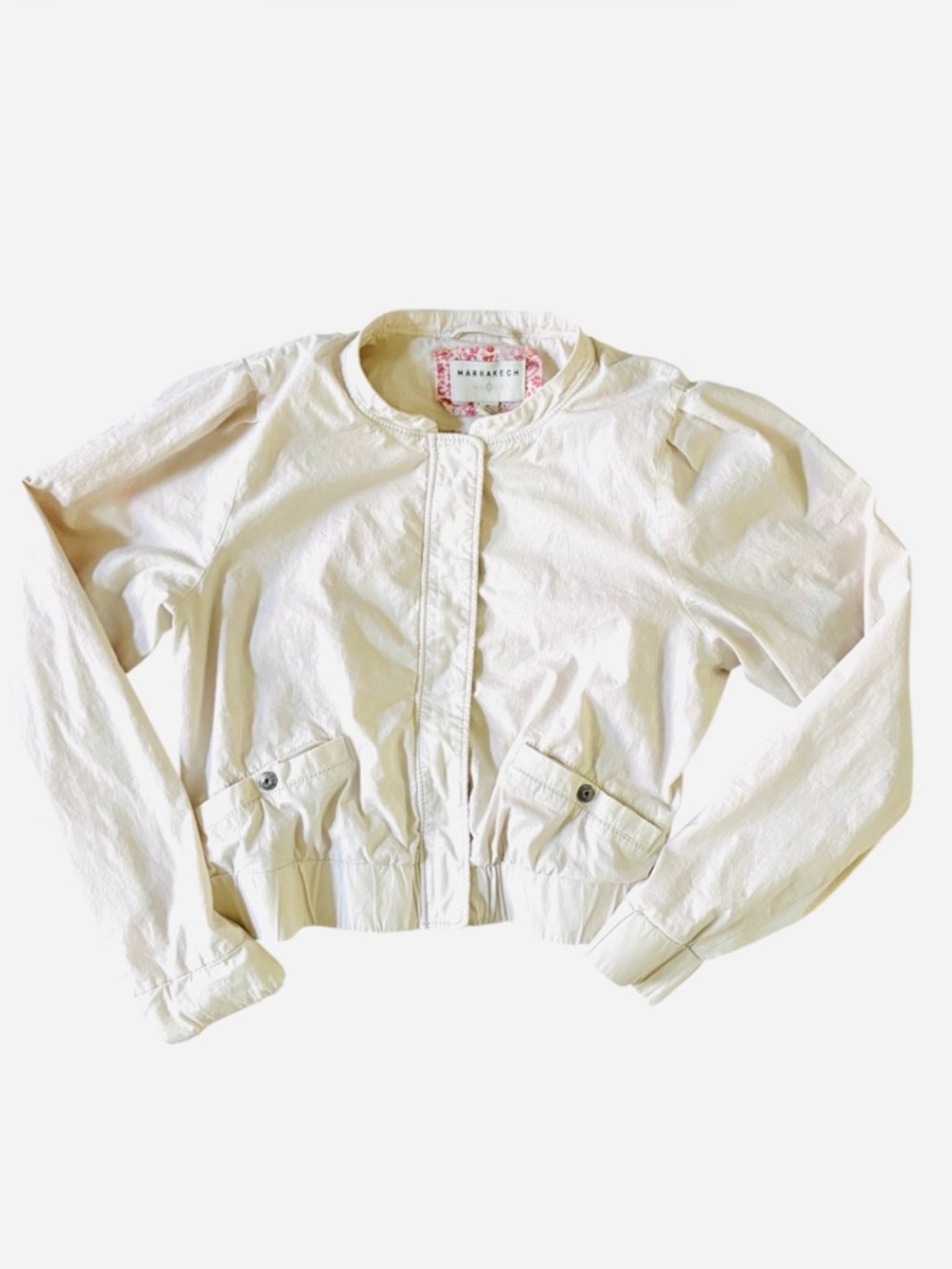 MARRAKECH➕ANTHROPOLOGIE Crop Bomber Jacket - Picture 2 of 8